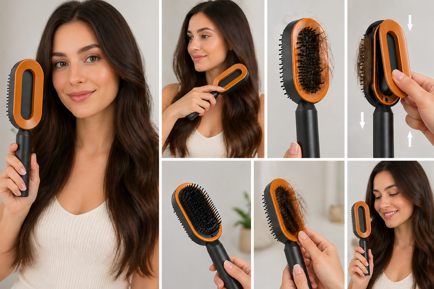 Brosse Auto-Nettoyante Pro™ | Cheveux Propres en 1 Seconde