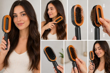 Brosse Auto-Nettoyante Pro™ | Cheveux Propres en 1 Seconde