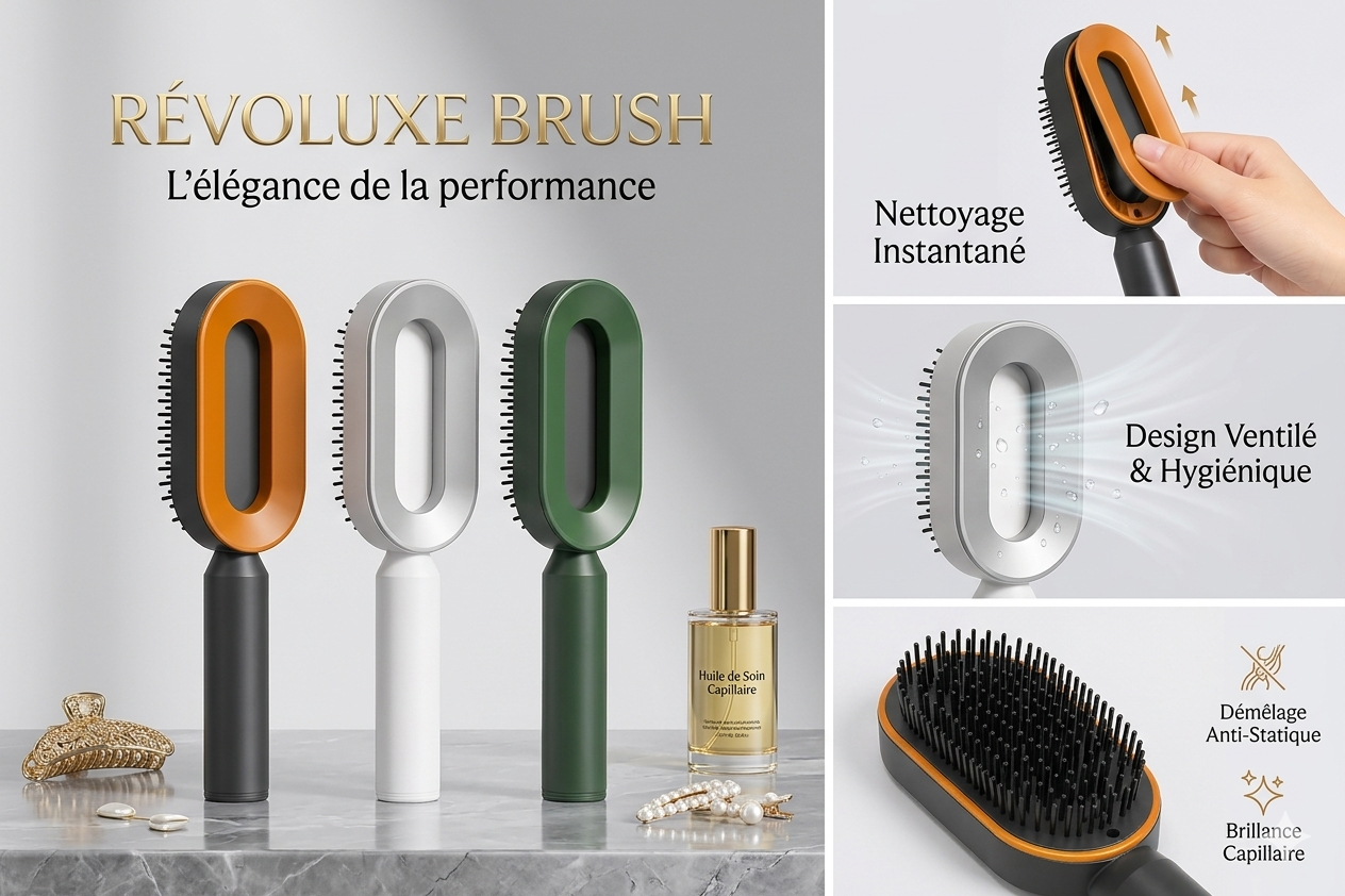 Brosse Auto-Nettoyante Pro™ | Cheveux Propres en 1 Seconde